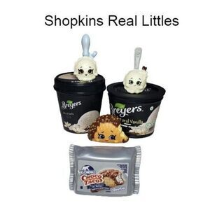 Shopkins Real Littles Frozen Ice Cream Minis Bundle Vanessa, Vanilla, Choco Taco